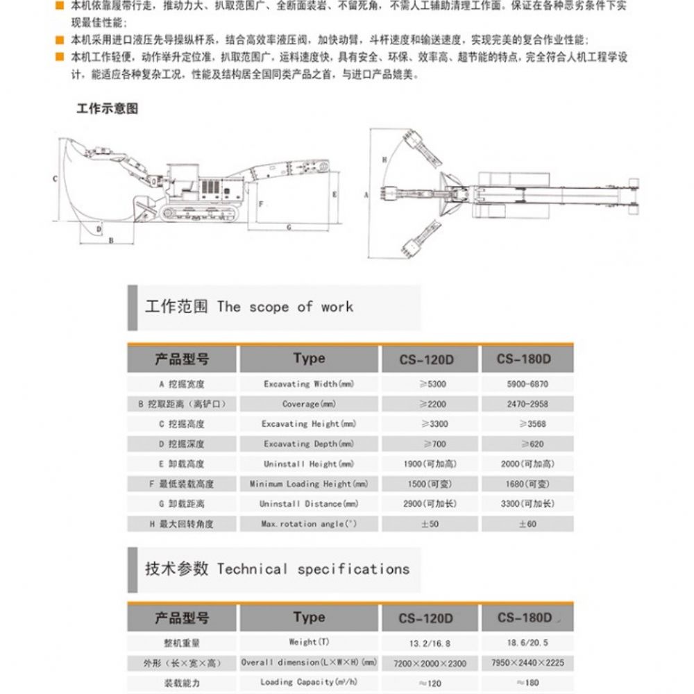 CS-120D大坡度專(zhuān)用履帶式扒渣機(jī)